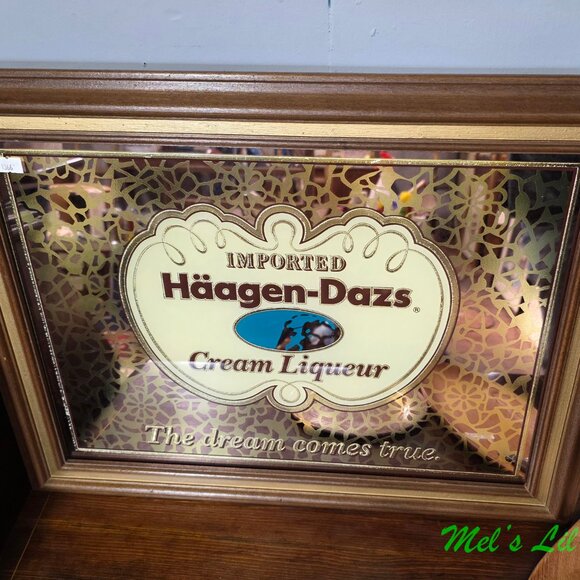 Vintage Imported Haagen-Dazs Cream Liqueur Mirrored Bar Sign - Picture 3 of 5